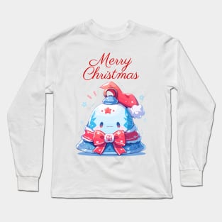 Merry Christmas blue bell with ribbon Long Sleeve T-Shirt